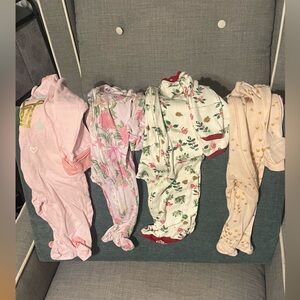 Lot of 7 0-3 month footie sleepers